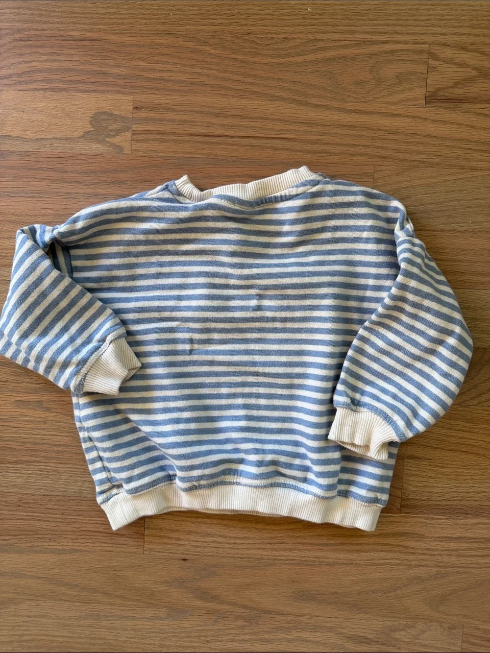 Zara Blue and Cream Striped Kids Sweatshirt